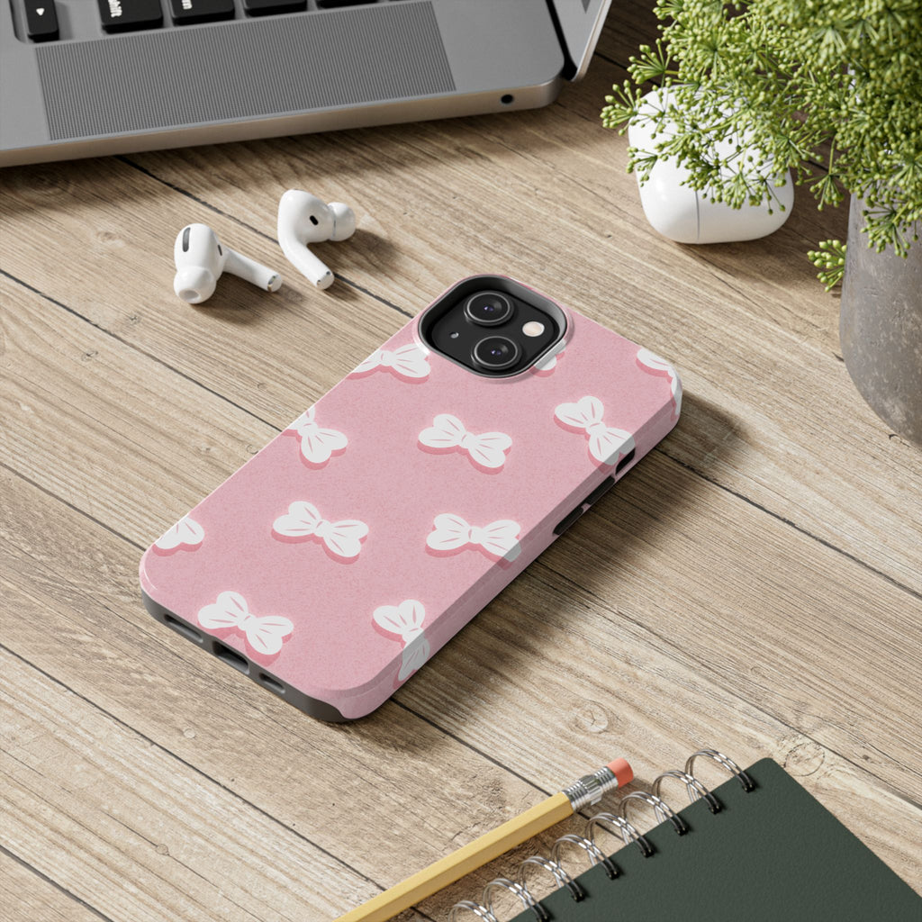Bow Babe – Blush Pink Tough iPhone Case