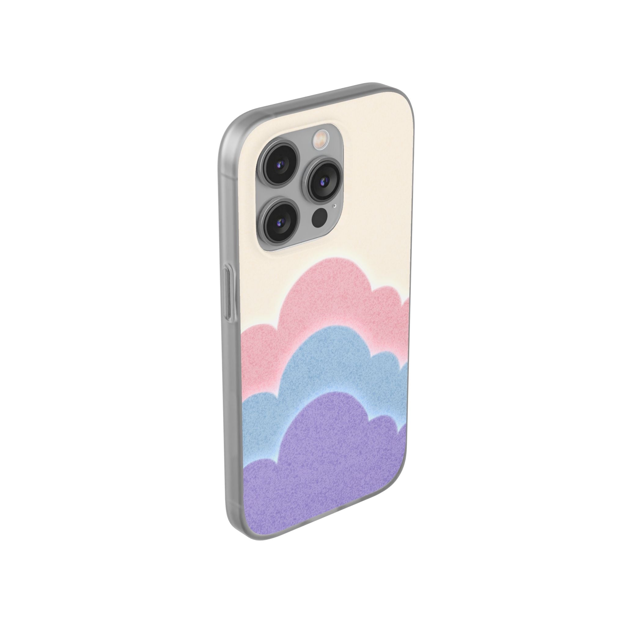 Cloud Aura Pastel iPhone Case — Lavender Crescent Stars Slim Protective Case