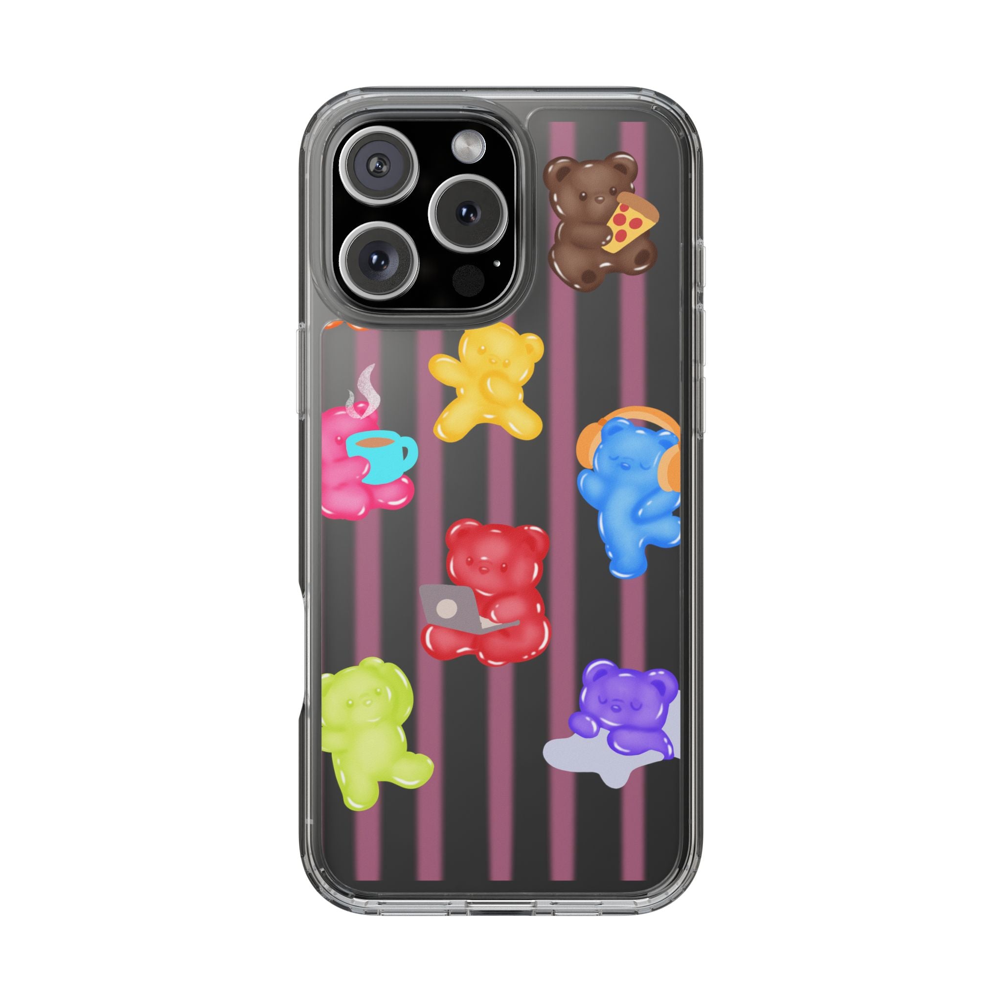 Gummy Bear Life Pattern Clear Case — Colorful Everyday Gummy Bears