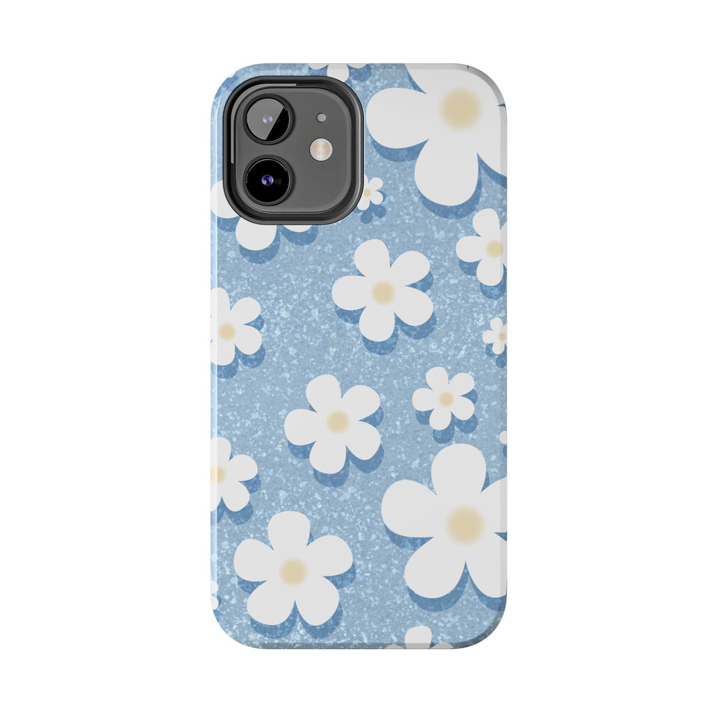 Daisy Daydream – Soft Sky Blue Tough iPhone Case