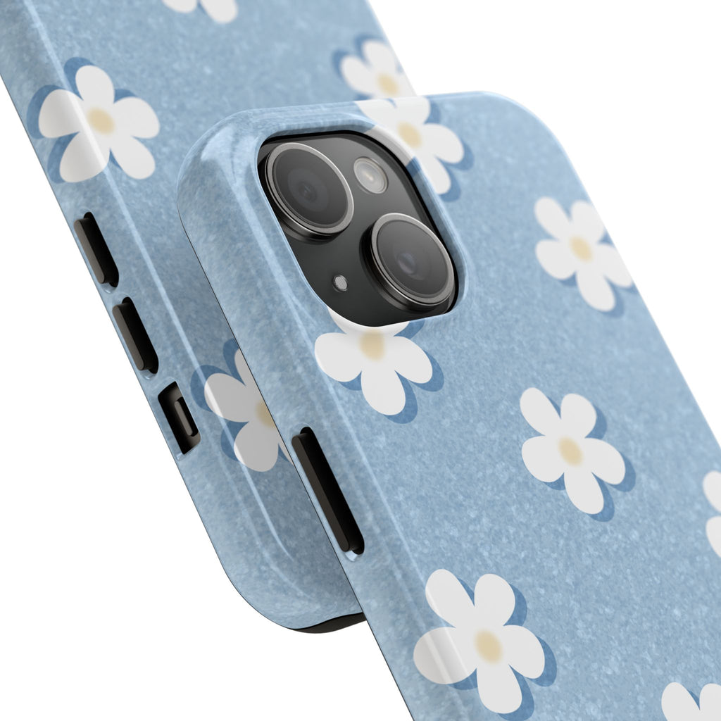 Daisy Daydream – Light Scatter Sky Blue Tough iPhone Case