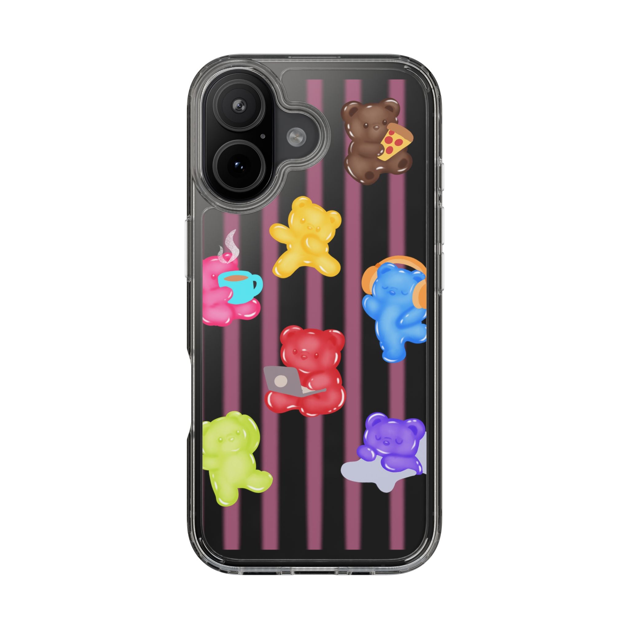 Gummy Bear Life Pattern Clear Case — Colorful Everyday Gummy Bears