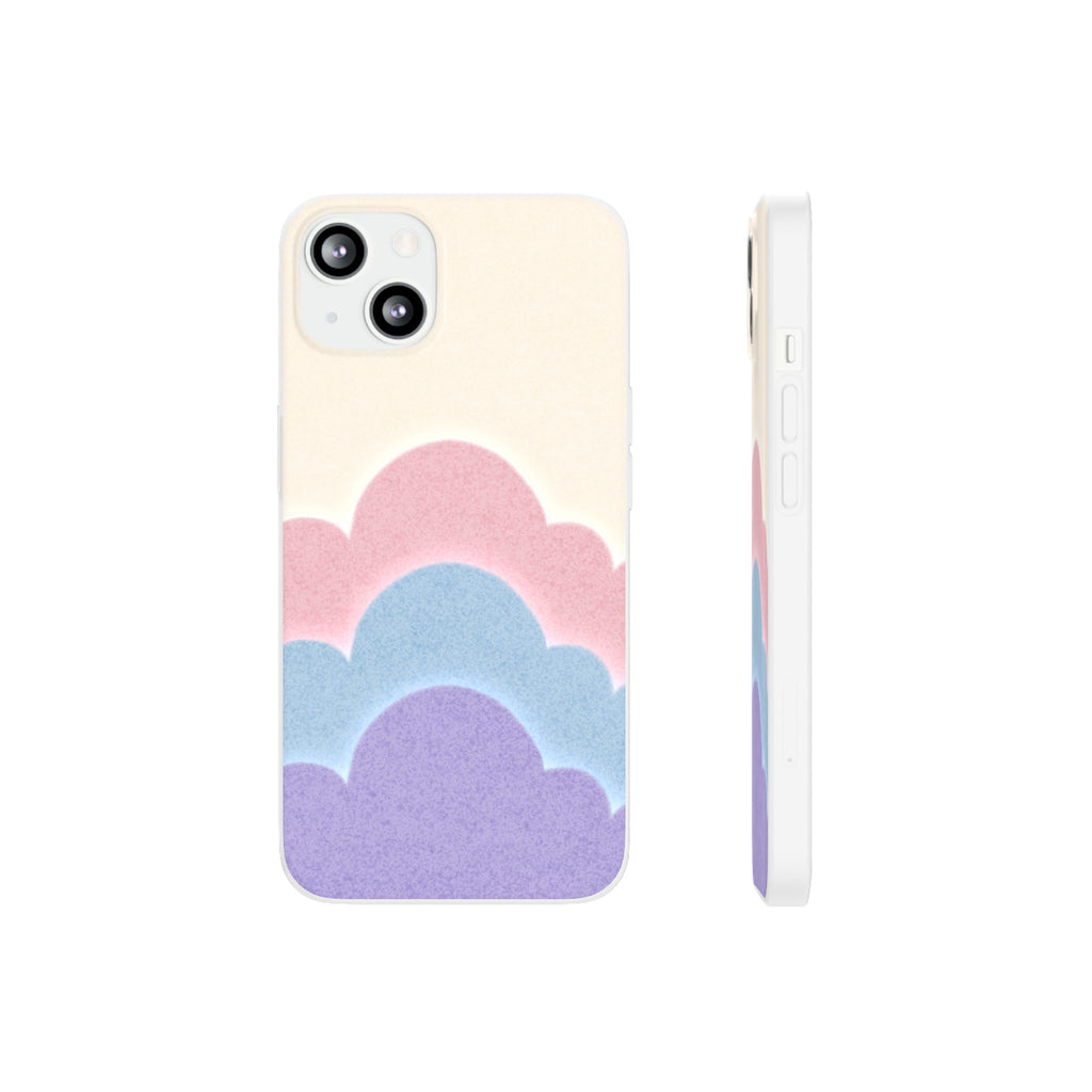 Cloud Aura Pastel iPhone Case — Lavender Crescent Stars Slim Protective Case
