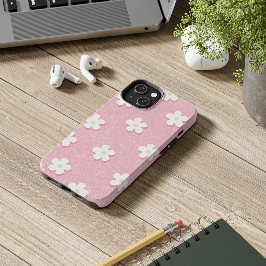 Daisy Daydream – Light Scatter Blush Pink Tough iPhone Case
