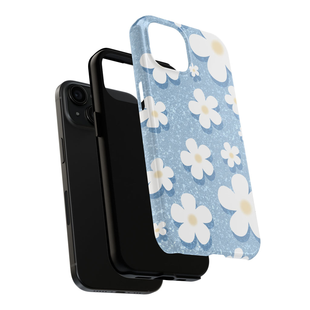 Daisy Daydream – Soft Sky Blue Tough iPhone Case