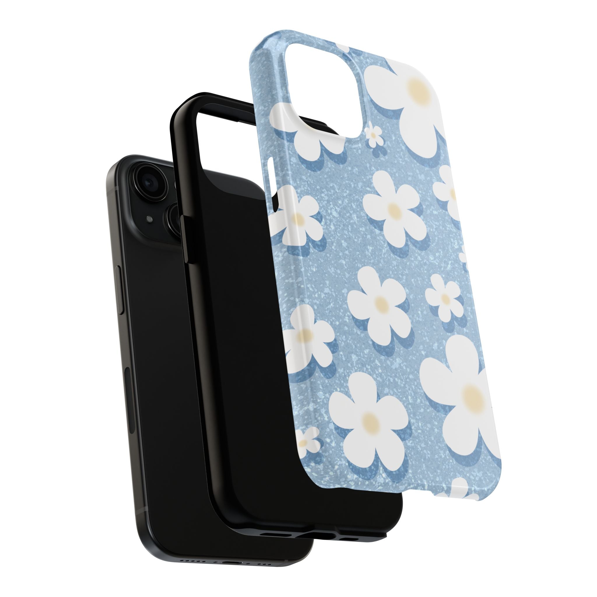 Daisy Daydream – Soft Sky Blue Tough iPhone Case
