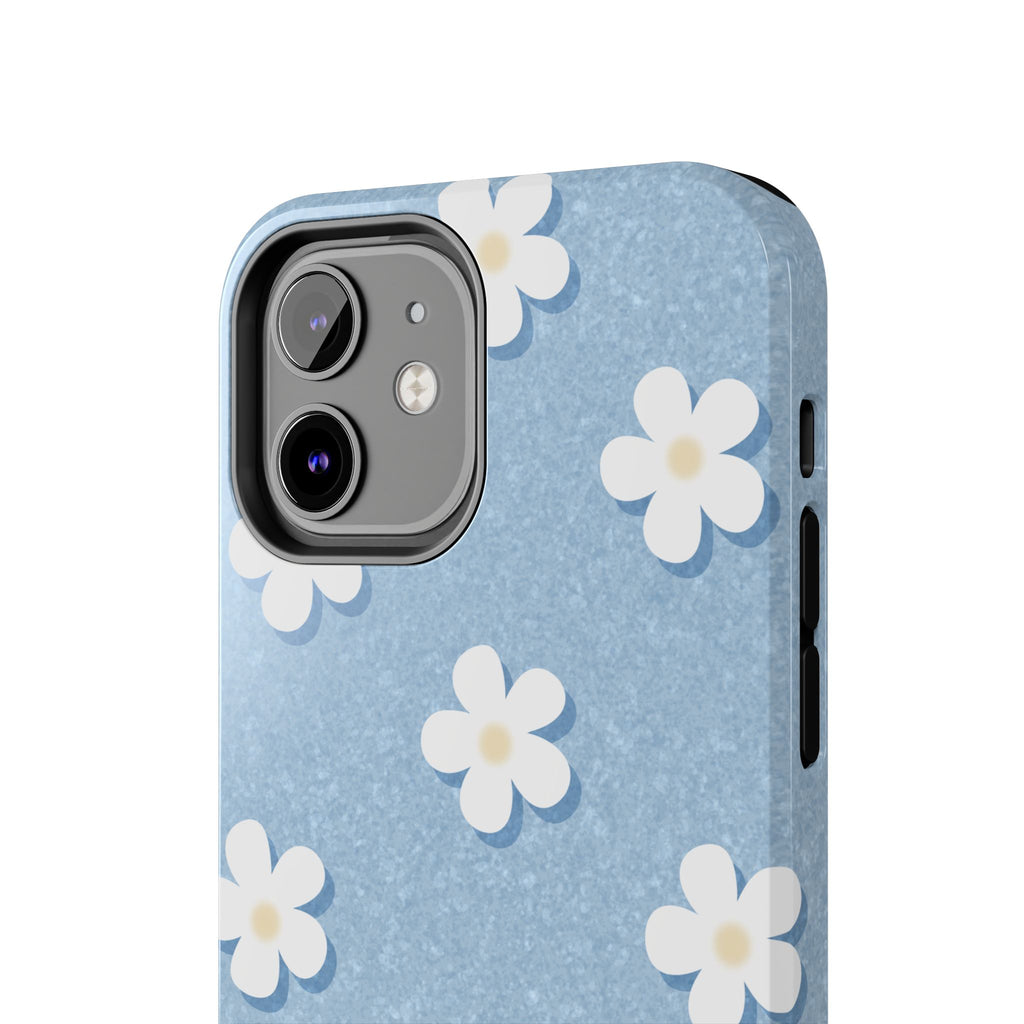Daisy Daydream – Light Scatter Sky Blue Tough iPhone Case