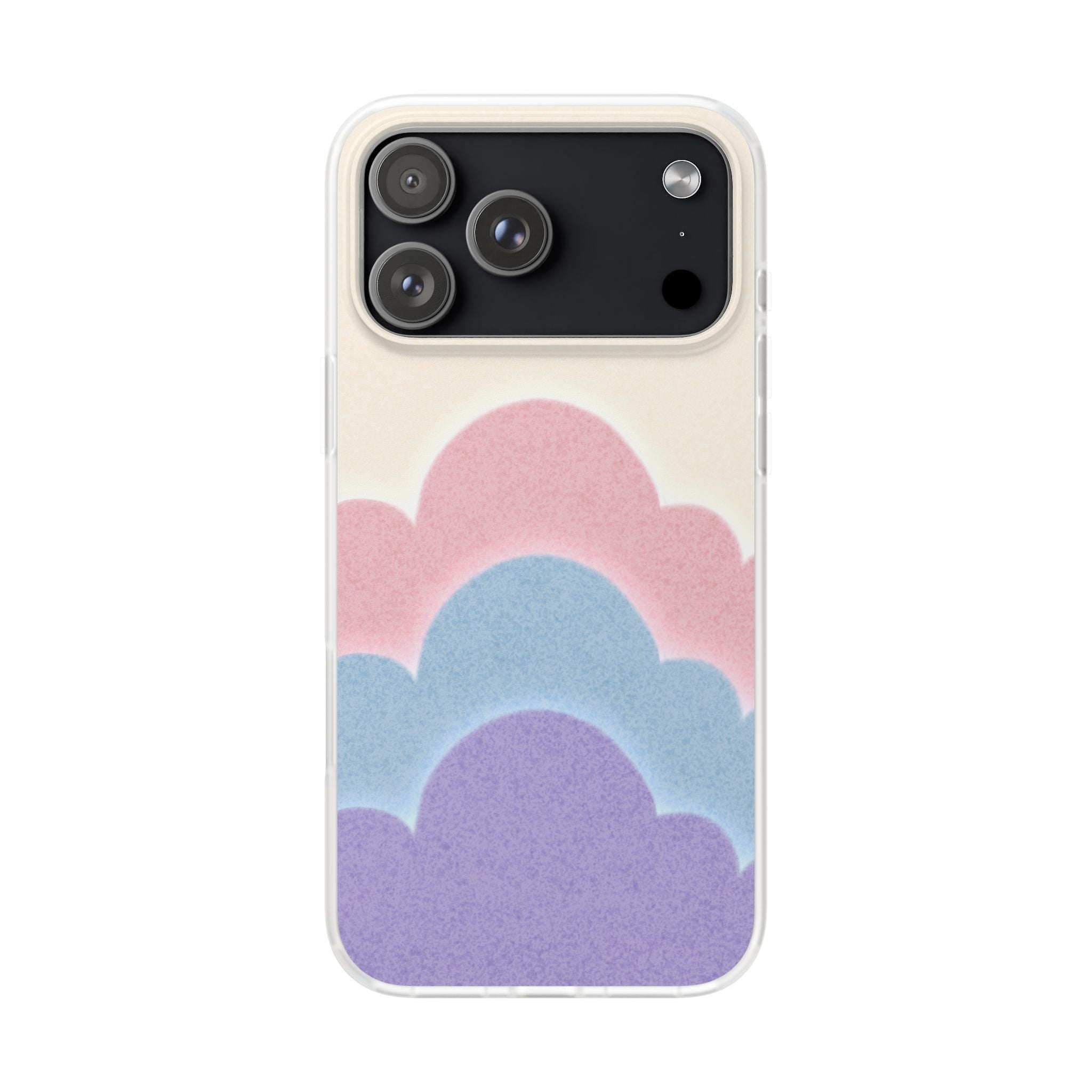 Cloud Aura Pastel iPhone Case — Lavender Crescent Stars Slim Protective Case