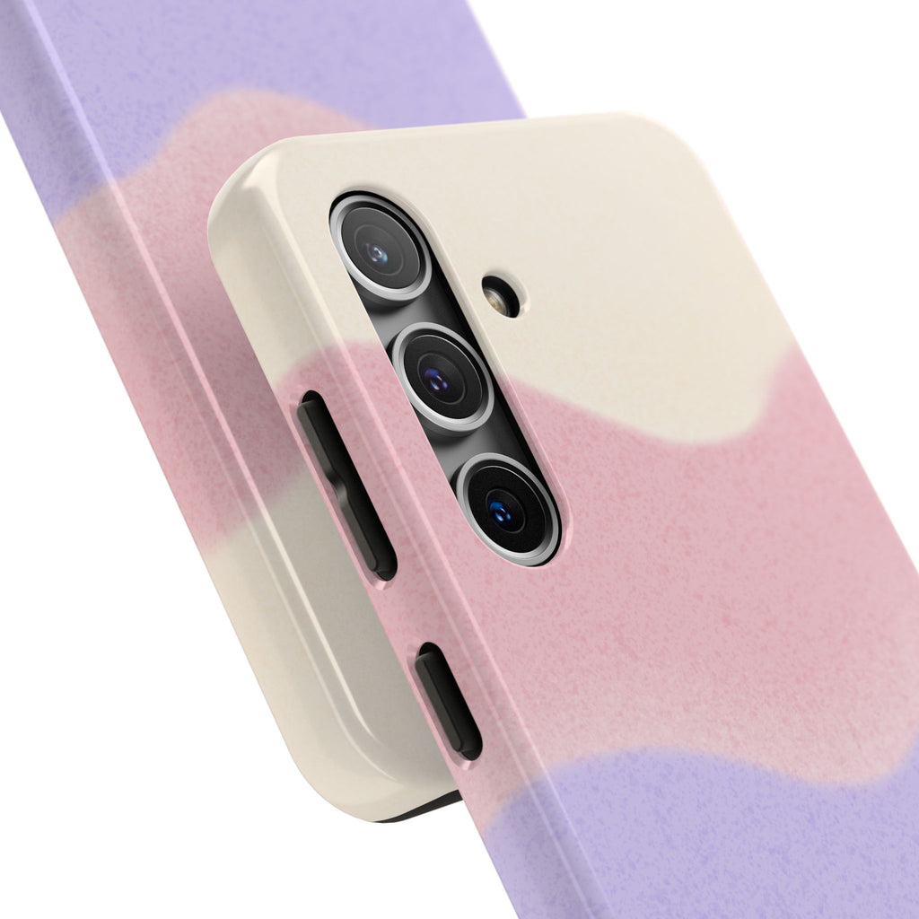 Soft Pastel Waves Tough Samsung Case — Dreamy Minimalist Cream, Blush & Lavender