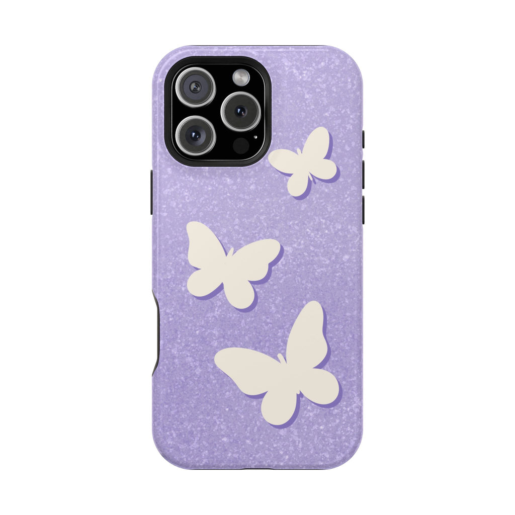 Butterfly Whisper – Lavender MagSafe iPhone Case