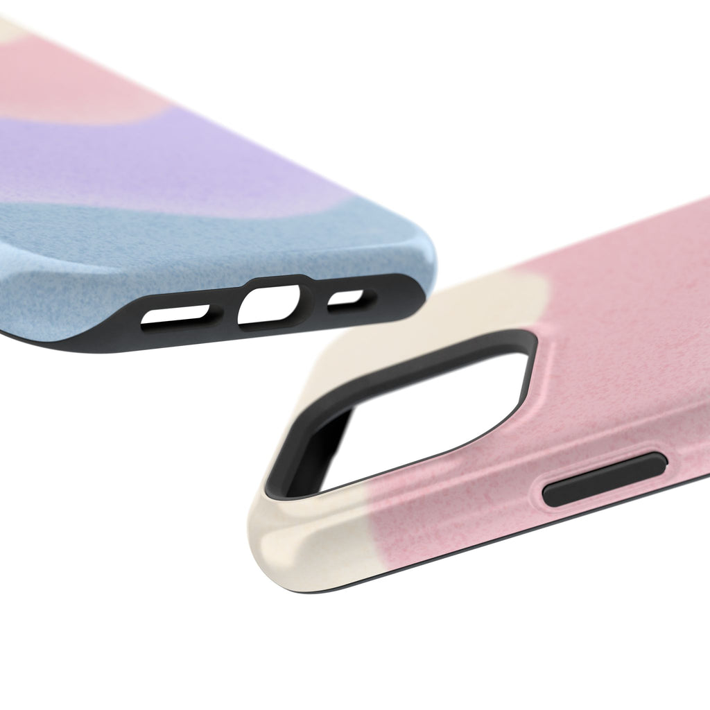 Soft Pastel Waves MagSafe iPhone Case — Dreamy Minimalist Cream, Blush & Lavender