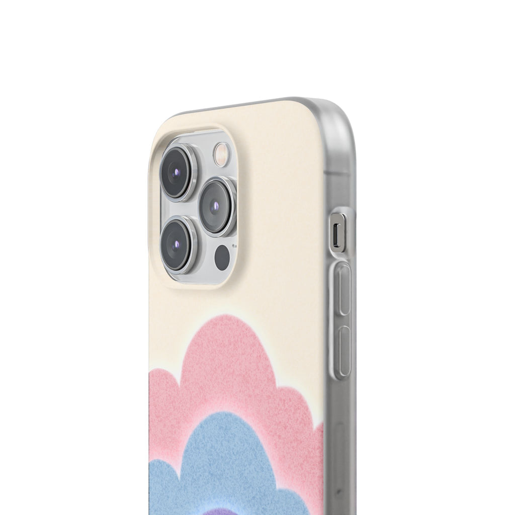 Cloud Aura Pastel iPhone Case — Lavender Crescent Stars Slim Protective Case