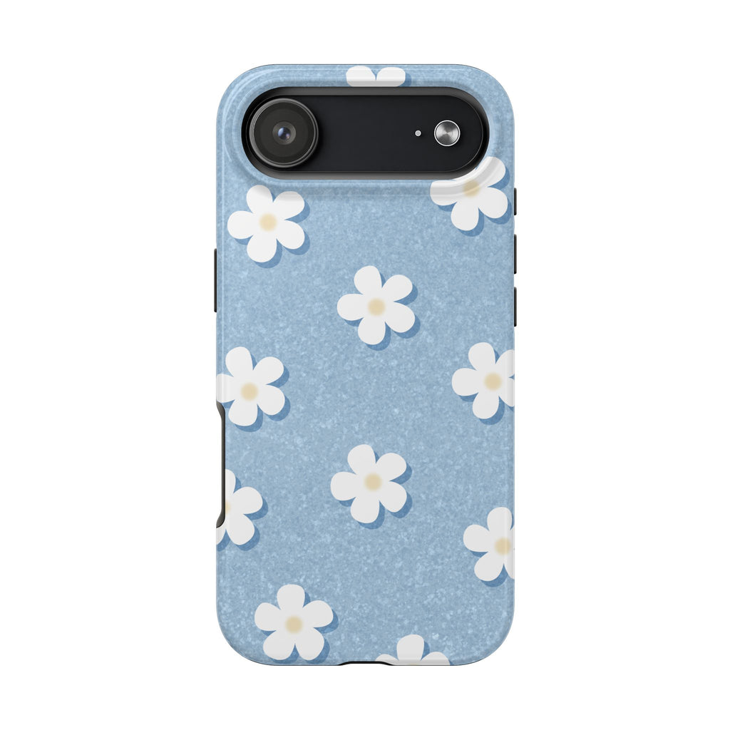 Daisy Daydream – Light Scatter Sky Blue Tough iPhone Case