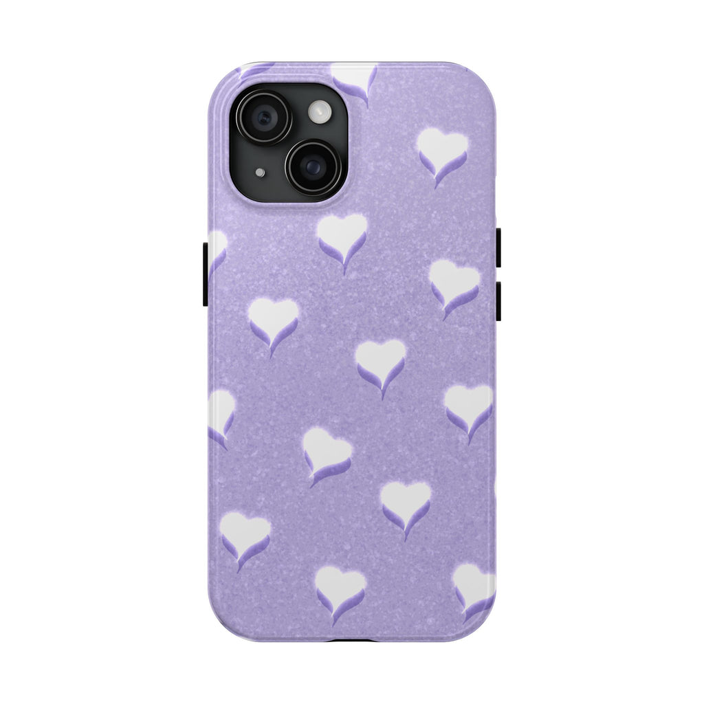 Blush Heart Glow – Soft Lilac Tough iPhone Case