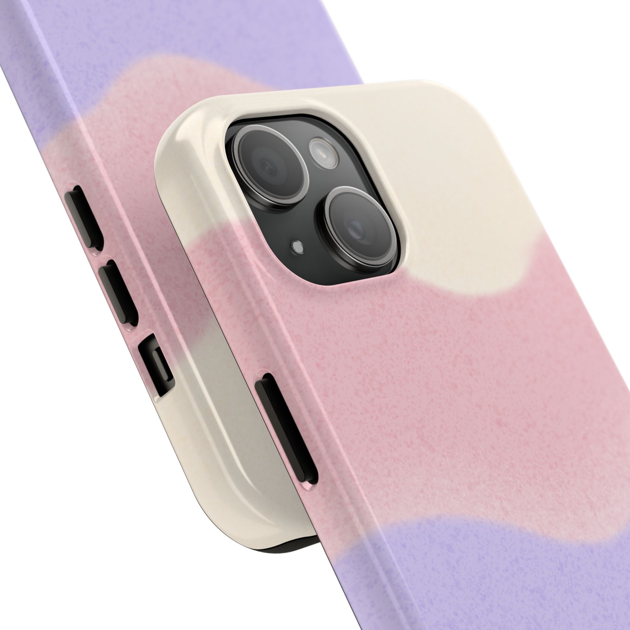 Soft Pastel Waves Tough iPhone Case — Dreamy Minimalist Cream, Blush & Lavender