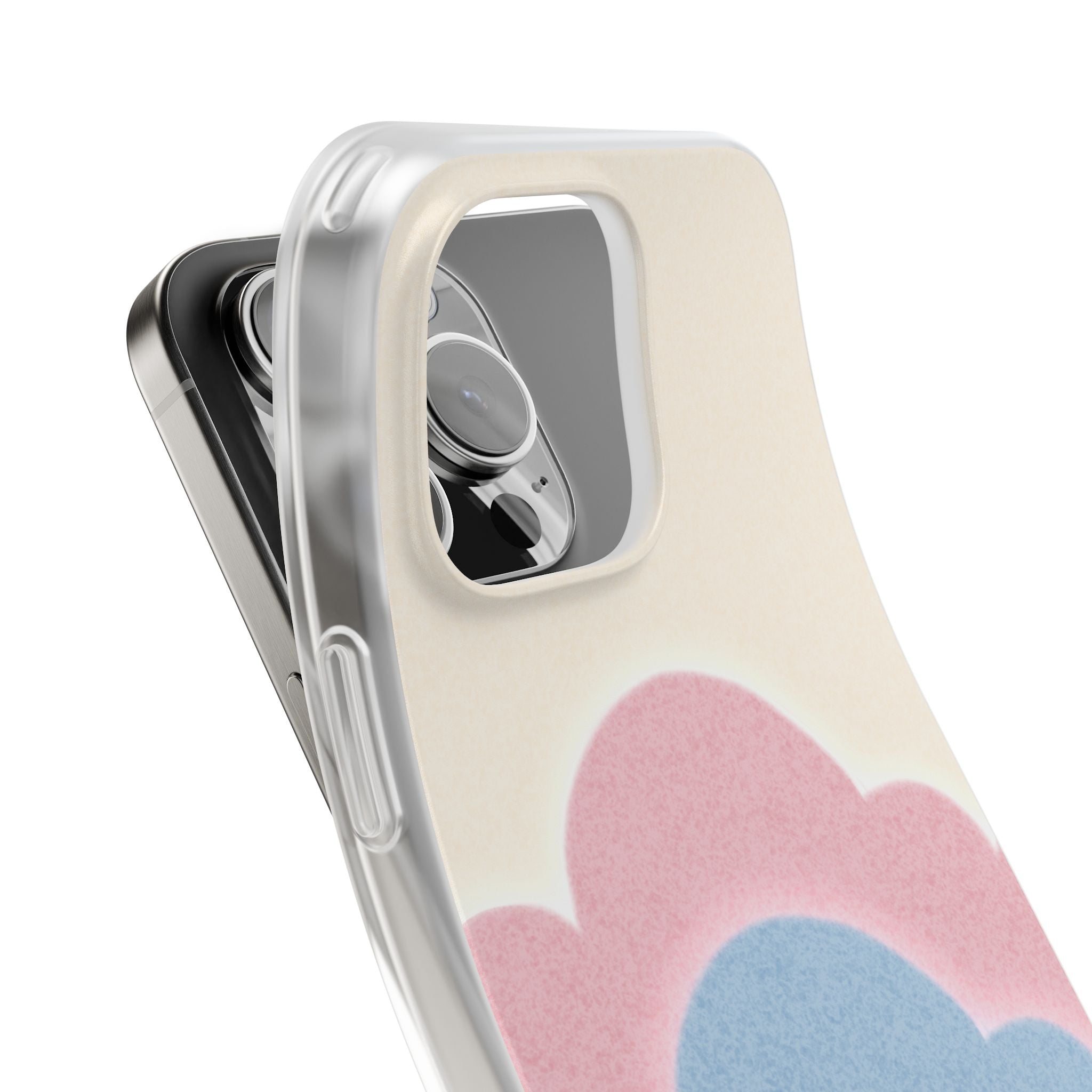 Cloud Aura Pastel iPhone Case — Lavender Crescent Stars Slim Protective Case