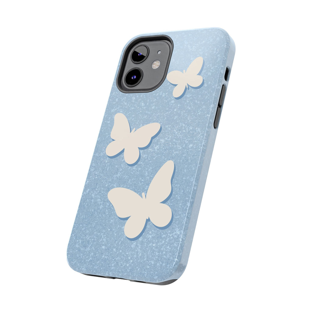 Butterfly Whispers Tough iPhone Case - Blue