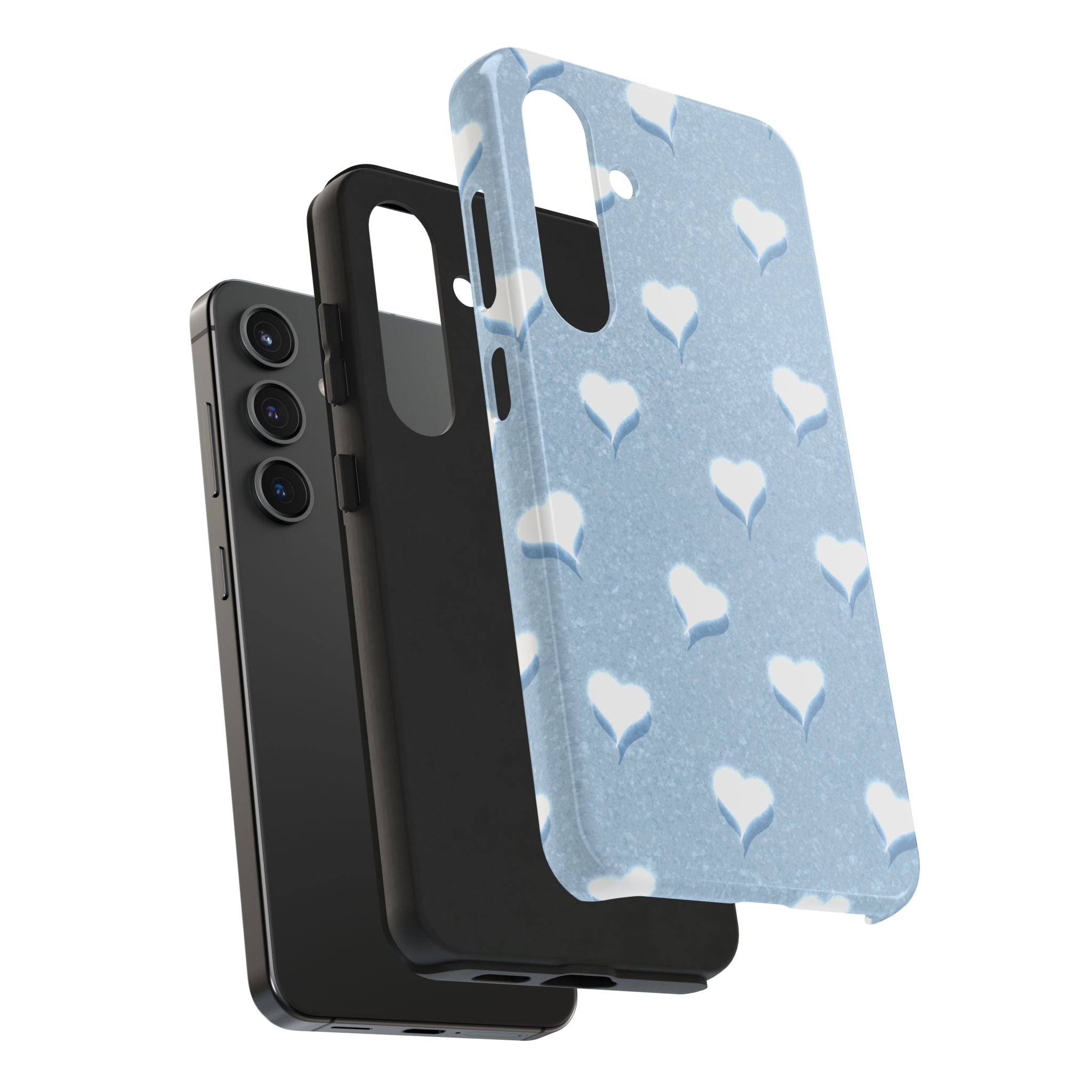 Blush Heart Glow – Soft Sky Blue Tough Samsung Case